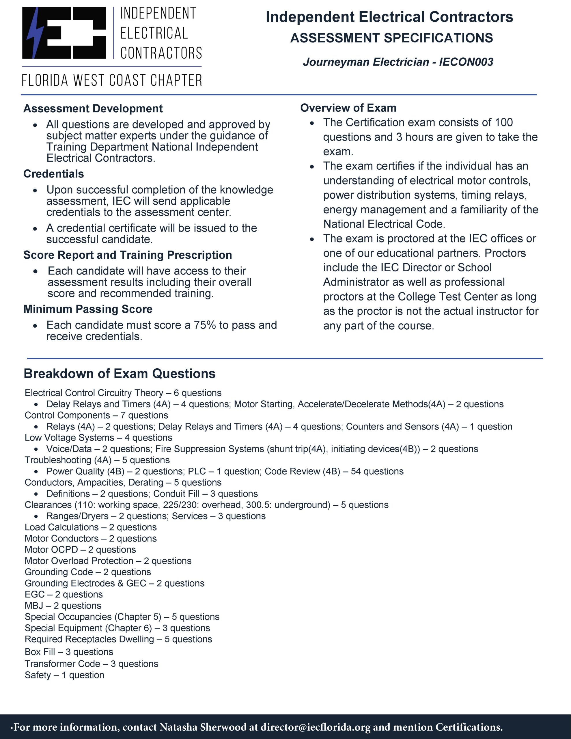 IEC Journeyman Electrician CAPE certification form. Open the full-size form using the link above.